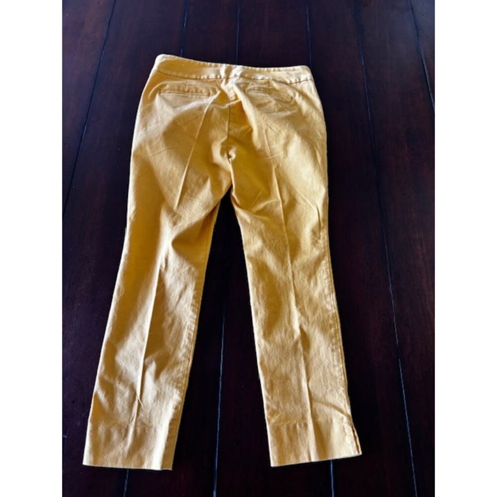 LOFT Outlet Petite 8‎ Yellow Skinny Ankle Pants Button Pocket Cotton Stretch - Picture 3 of 8